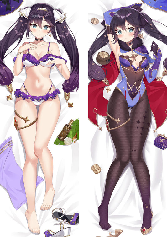 Oreiller Dakimakura Genshin Impact Mona Megistus